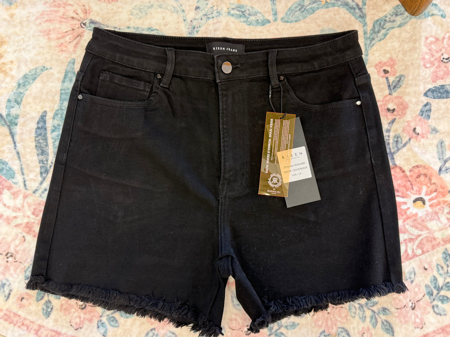 The Boss Babe High-Rise Basic Shorts (Black) Risen Brand