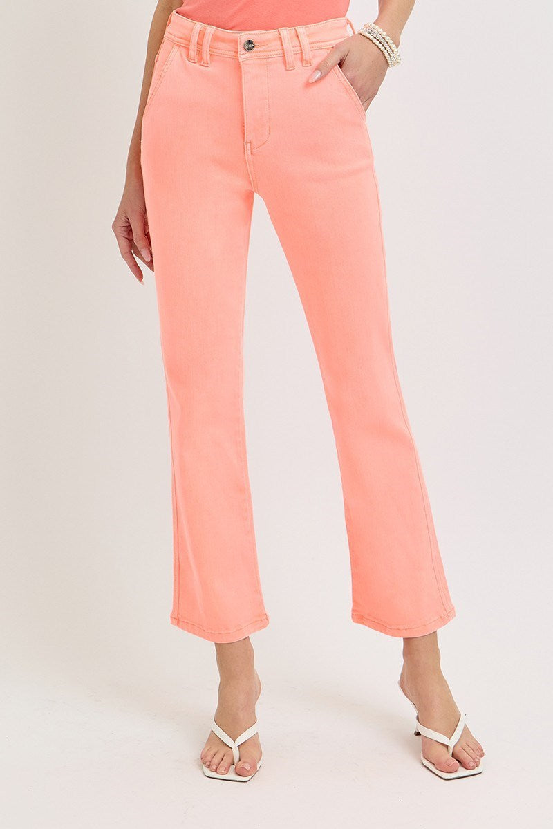 The Dollhouse Denim High-Rise Crop Straight Jeans (Barbie) Risen Brand