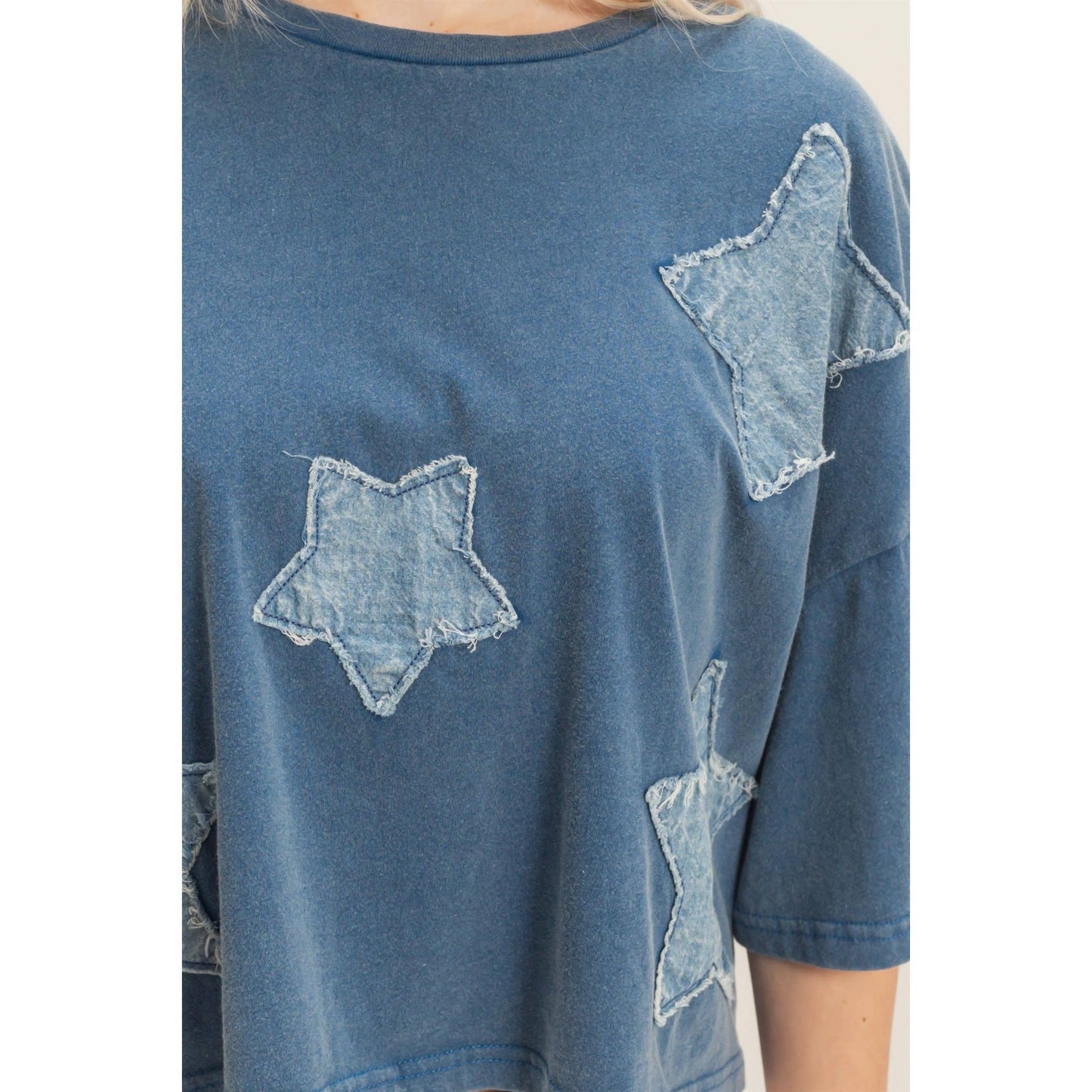Raw Edge Star Patch Crop