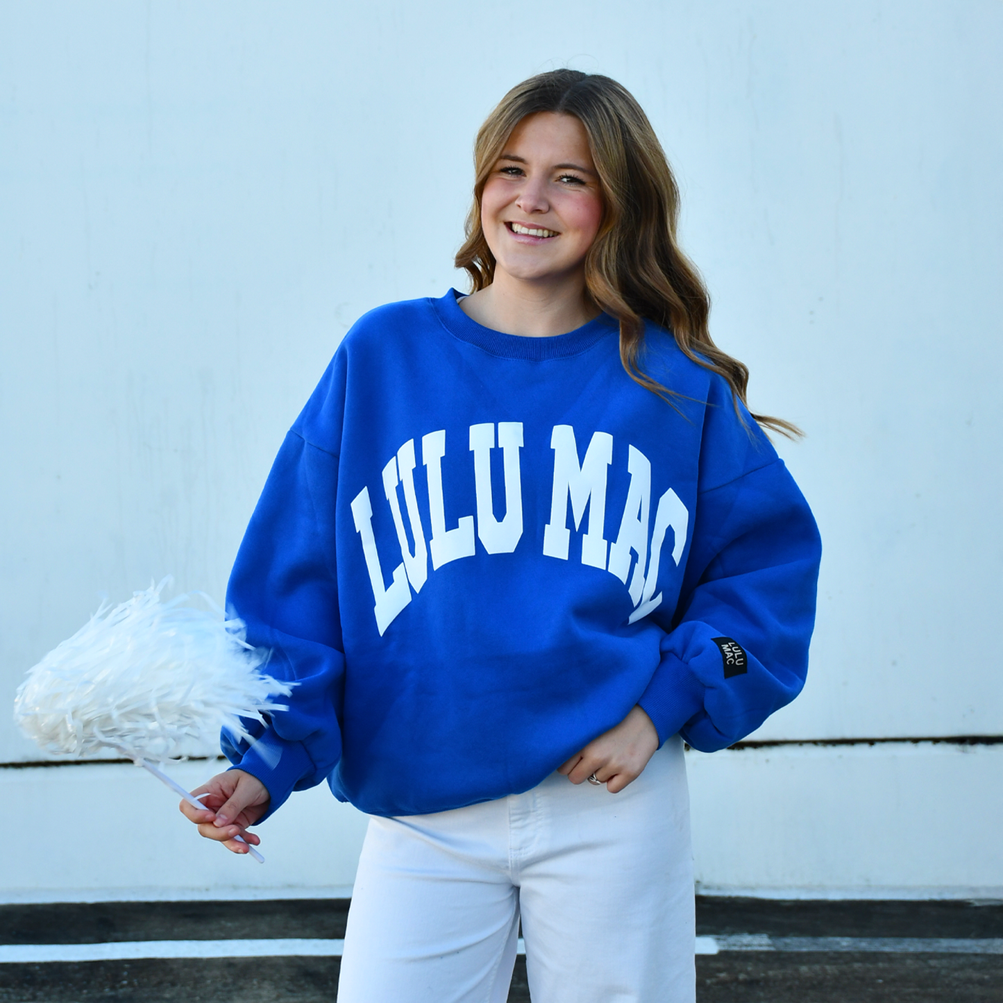 Lulu Mac Sweatshirt Royal/White Puff
