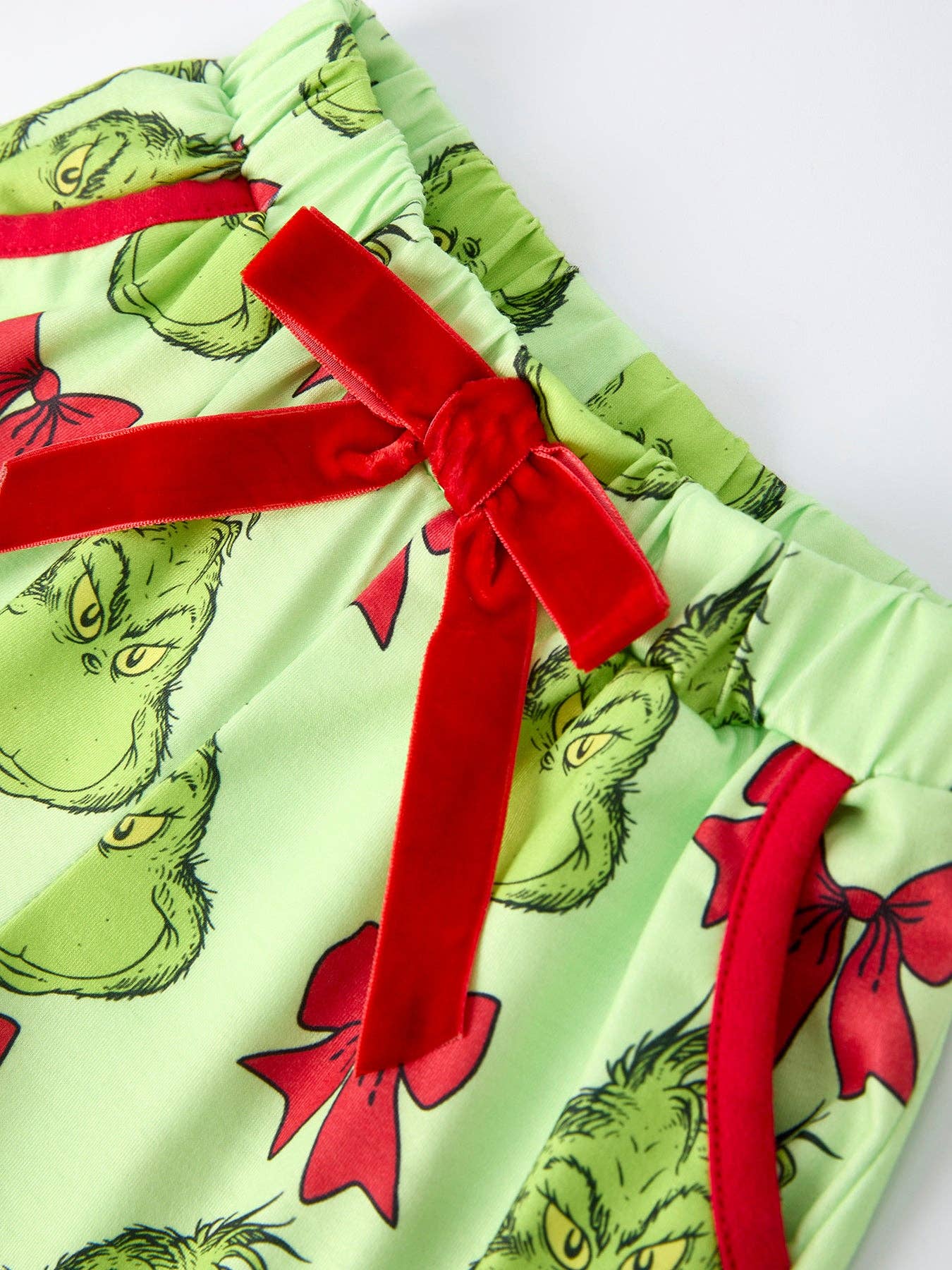 Resting Grinch Face Girls Pj Set