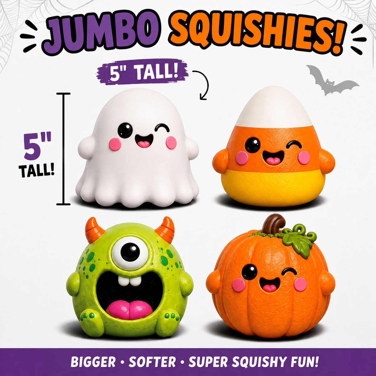 Fun Doh JUMBO Halloween Monsters Squishy Toy - 6/Display: Wholesale Price