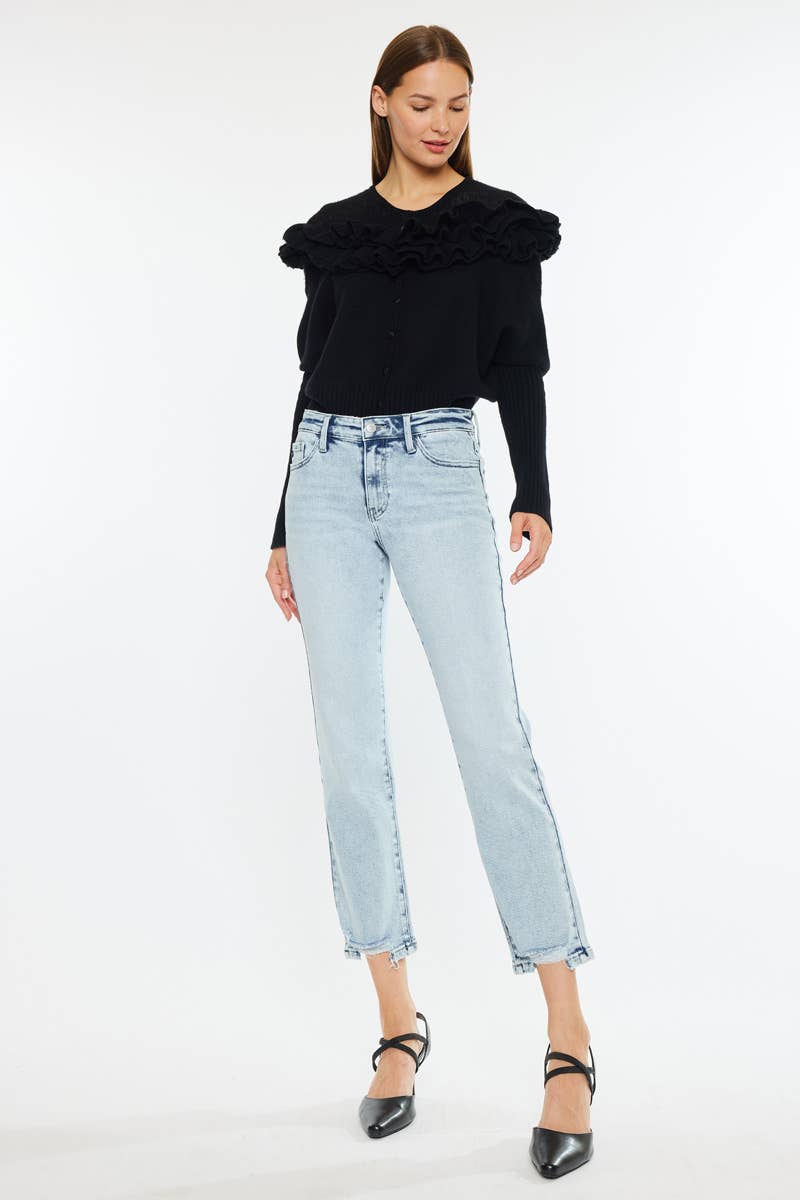Wild One's Harbor Blue Crop Straight Jeans