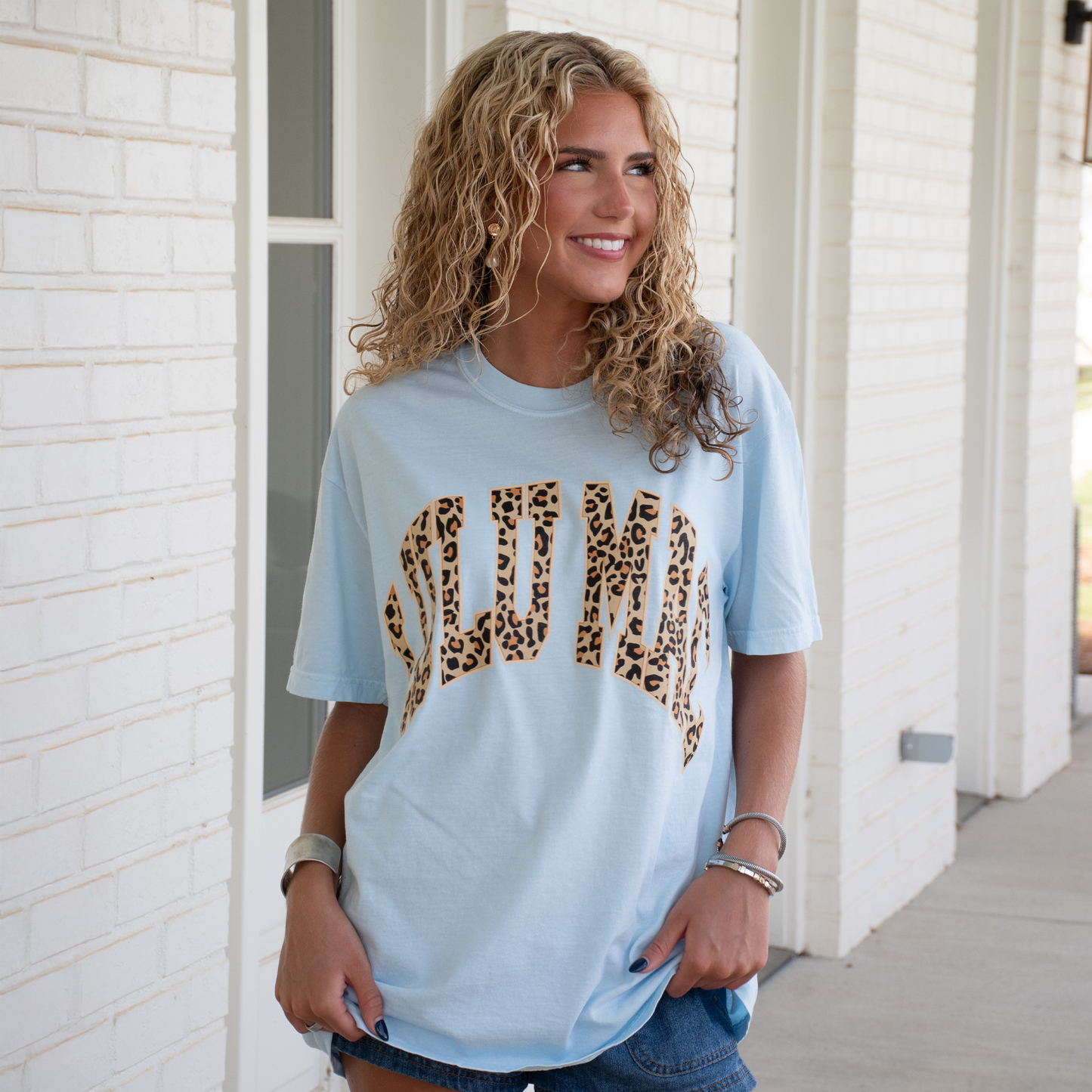 Leopard Adult Chambray Comfort Colors Tee: Chambray