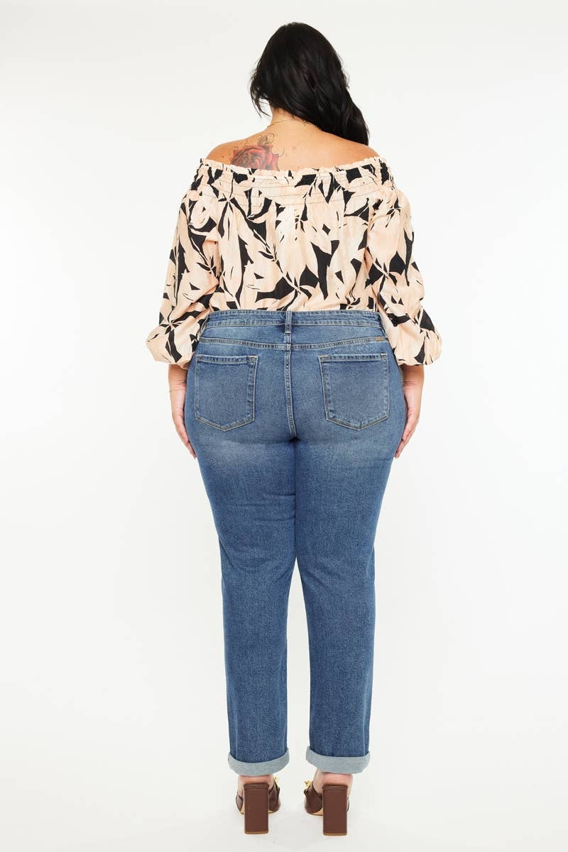 PLUS MID RISE SLIM BOYFRIEND KANCAN