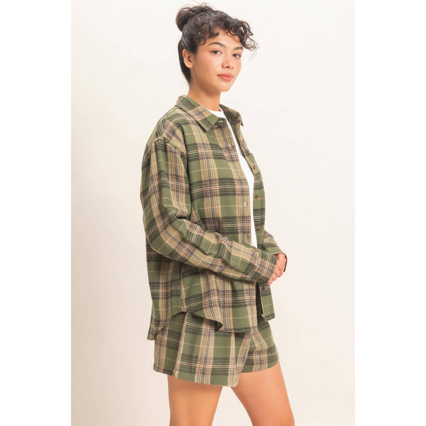 Falling For You Long Sleeve Plaid Button Up