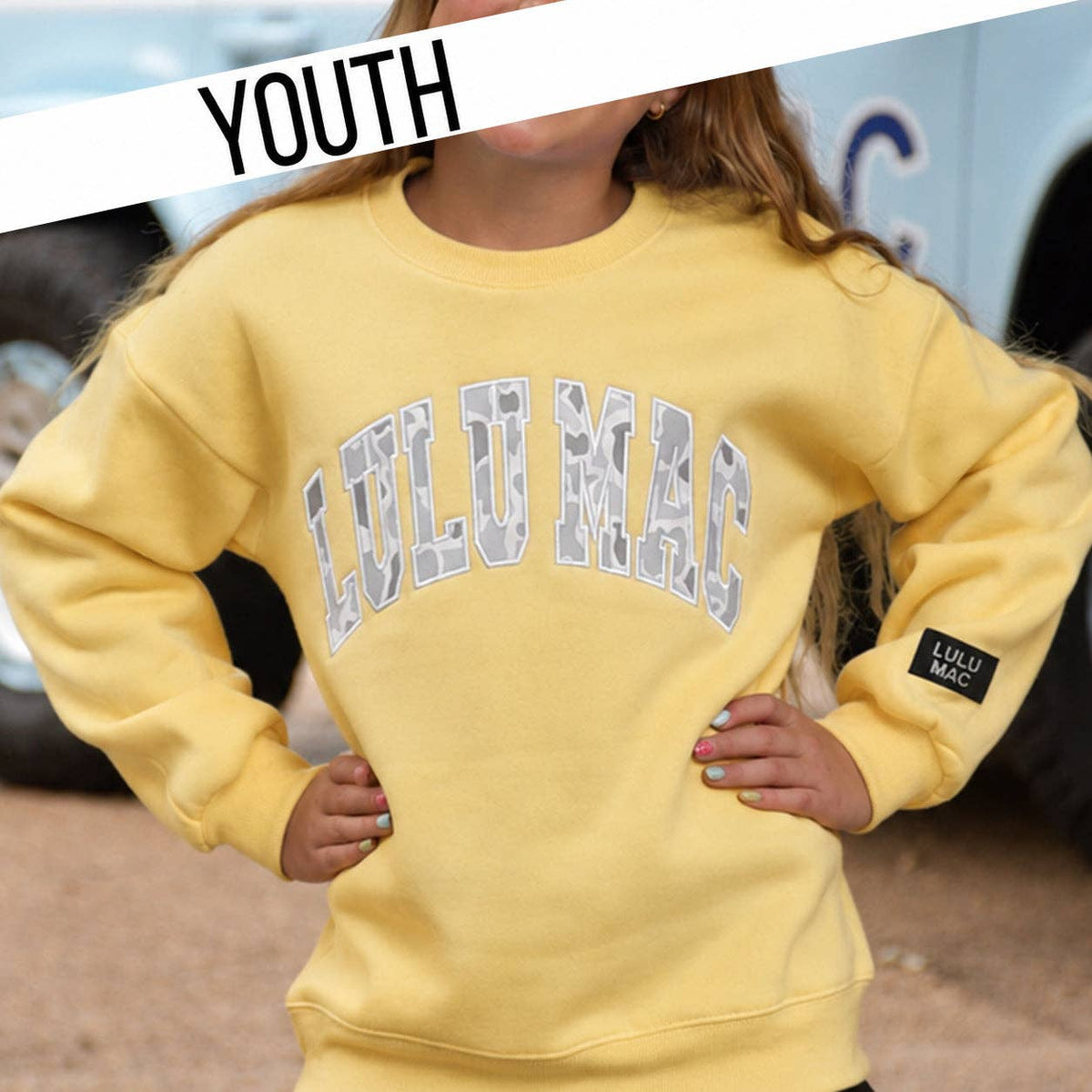 Lulu Mac Youth CAMO BUTTER w/ White Camo Sweatshirt
