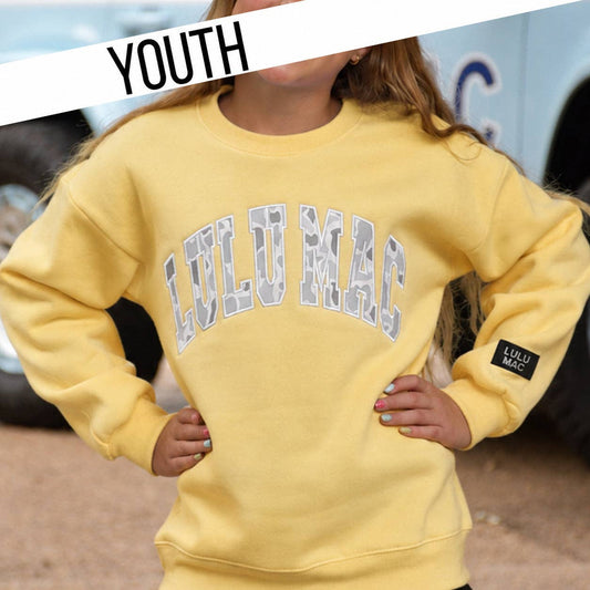 Lulu Mac Youth CAMO BUTTER w/ White Camo Sweatshirt