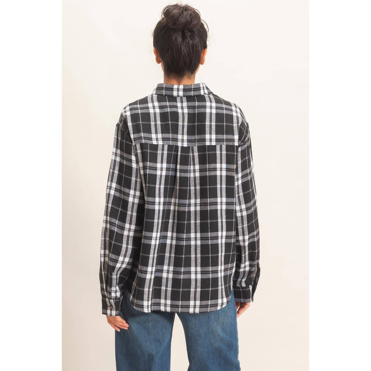Falling For You Long Sleeve Plaid Button Up