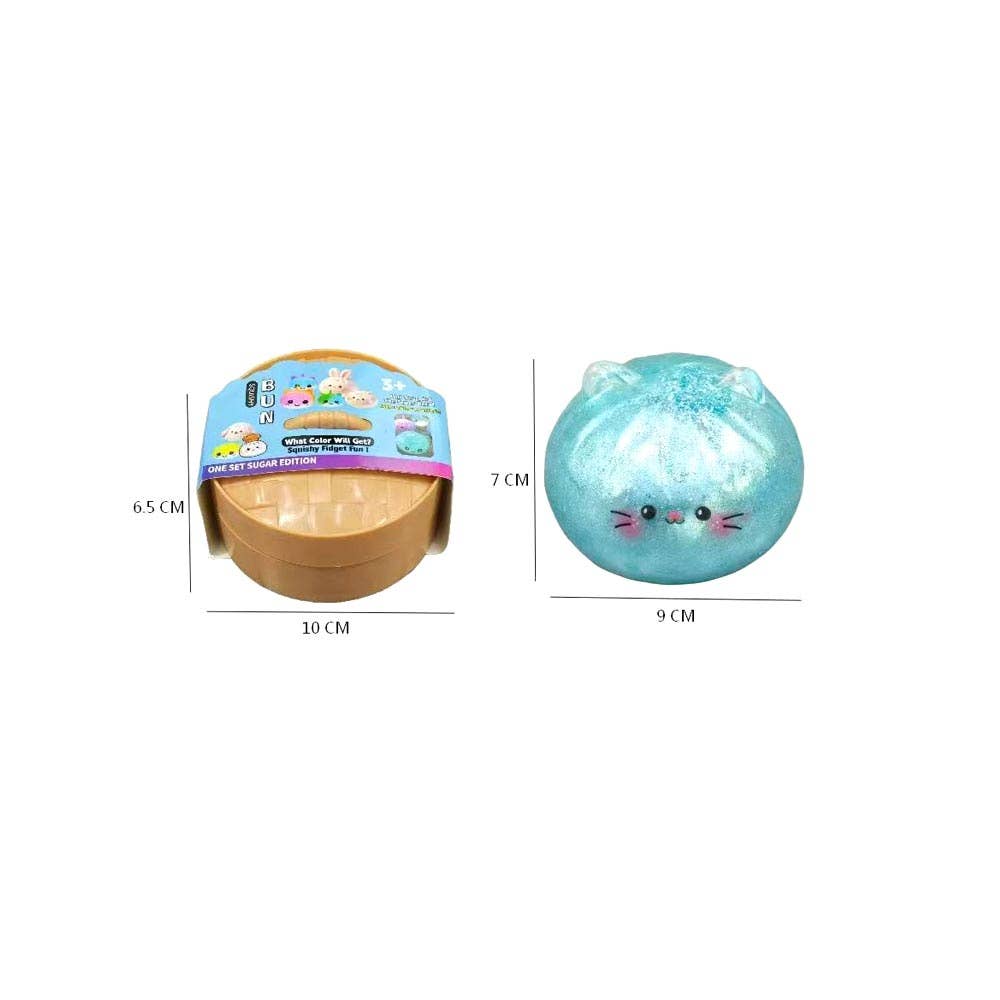 Metallic Steamed Bao Bun Cat Dumpling Squeeze Squishy Stress Relief Toy