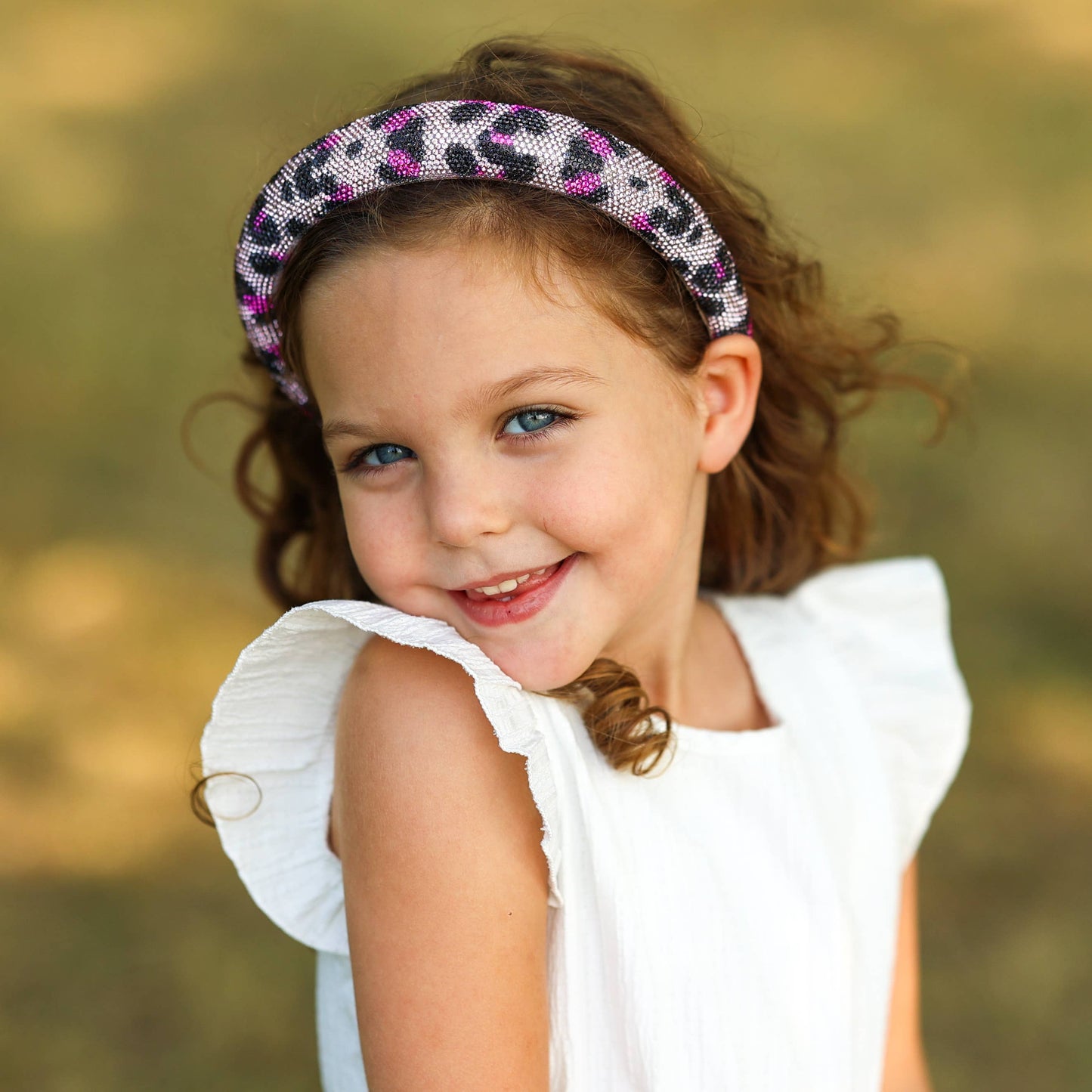 Rhinestone Headband - Kids Leopard Animal Print Hair Band