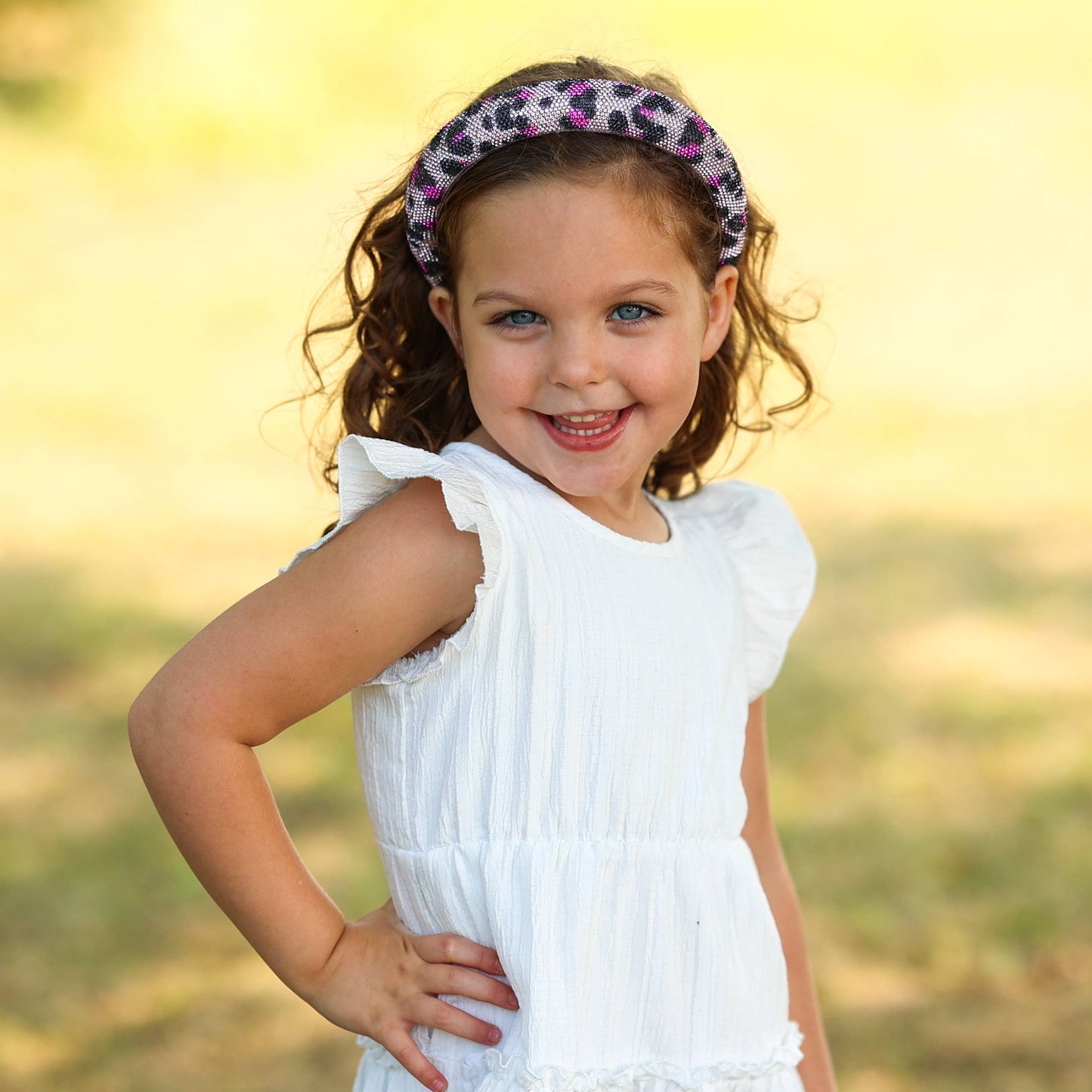 Rhinestone Headband - Kids Leopard Animal Print Hair Band