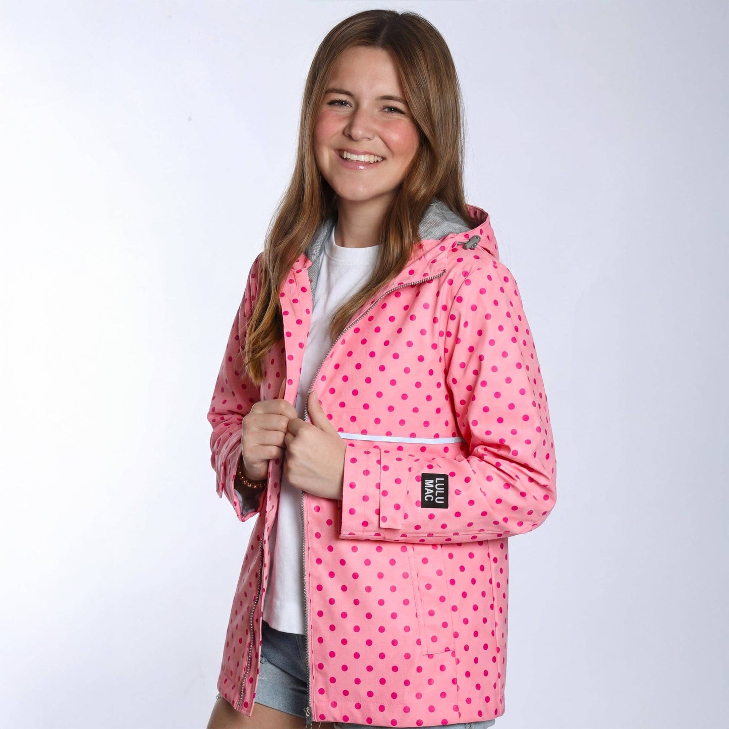 Polka Dot Cutie Pink/Hot Pink Lulu Mac Raincoat