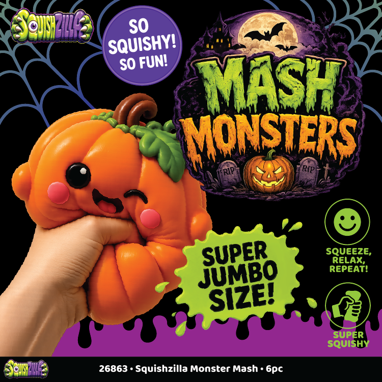 Fun Doh JUMBO Halloween Monsters Squishy Toy - 6/Display: Wholesale Price