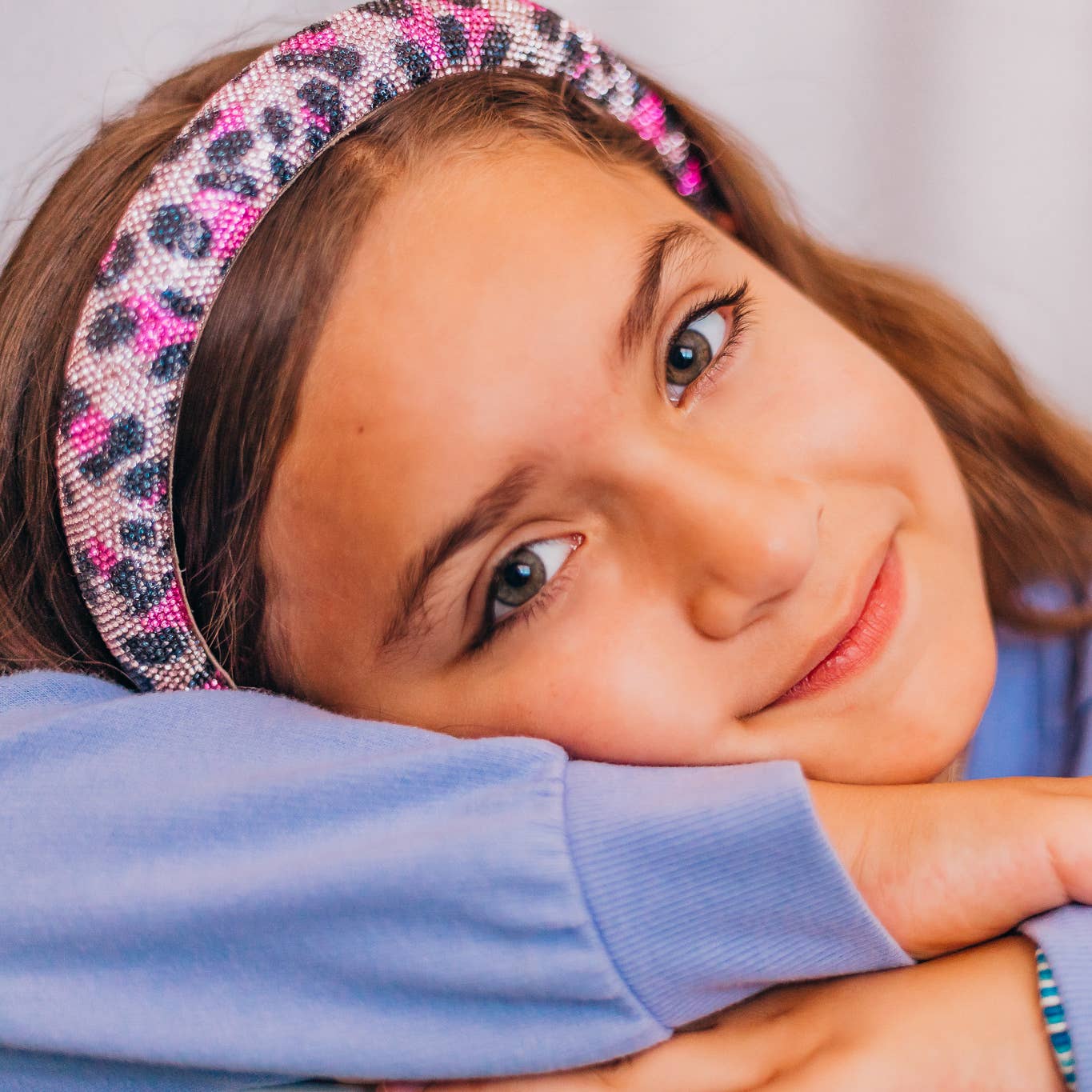 Rhinestone Headband - Kids Leopard Animal Print Hair Band