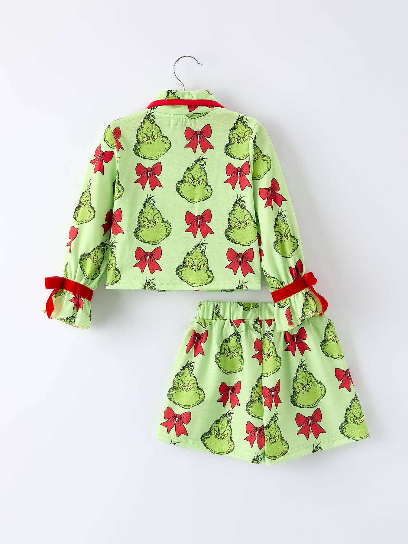 Resting Grinch Face Girls Pj Set