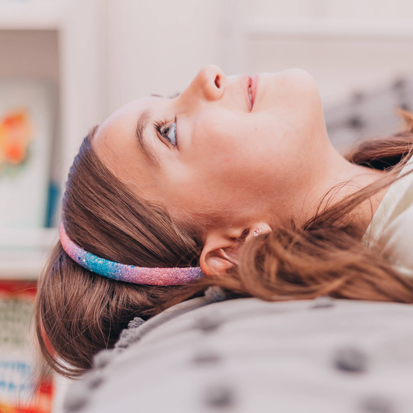 Glitter Headband - Thin Hairbands for Kids: Multi-Colored