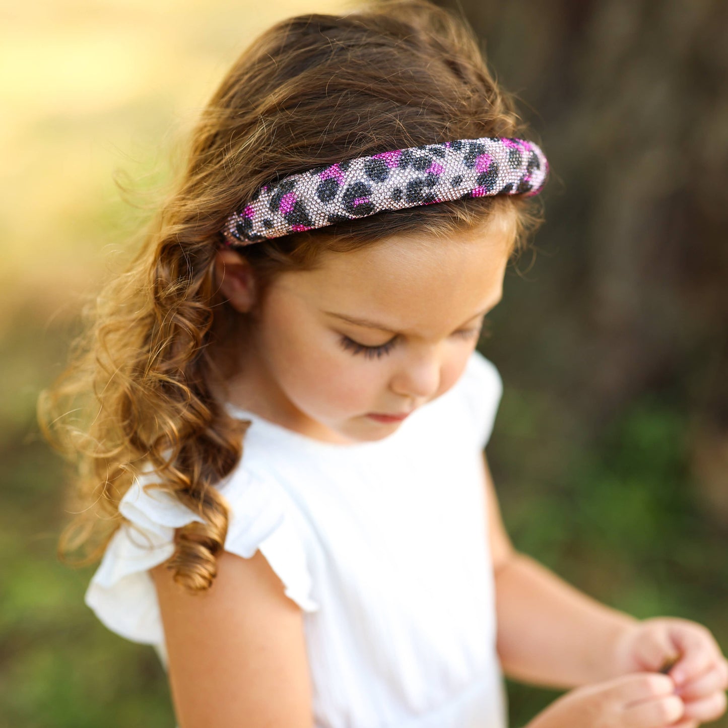 Rhinestone Headband - Kids Leopard Animal Print Hair Band