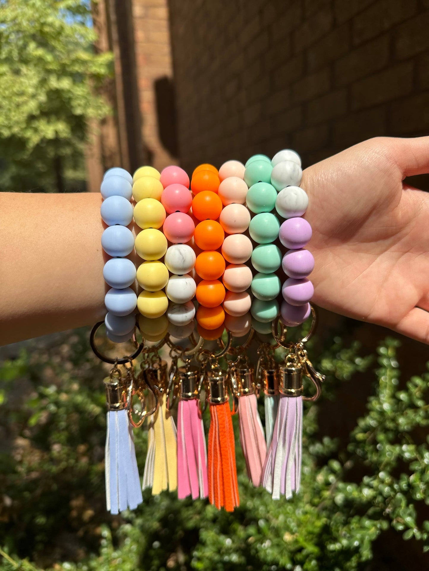 Beaded Keyring/Keychain Bracelet