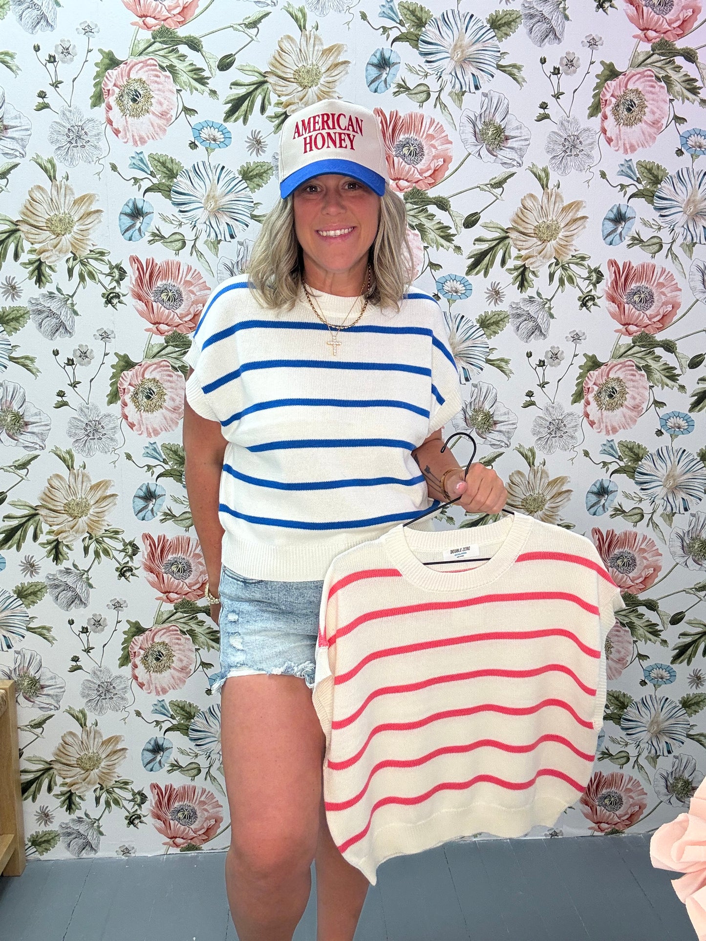 Striped Crew Neck Knit Top