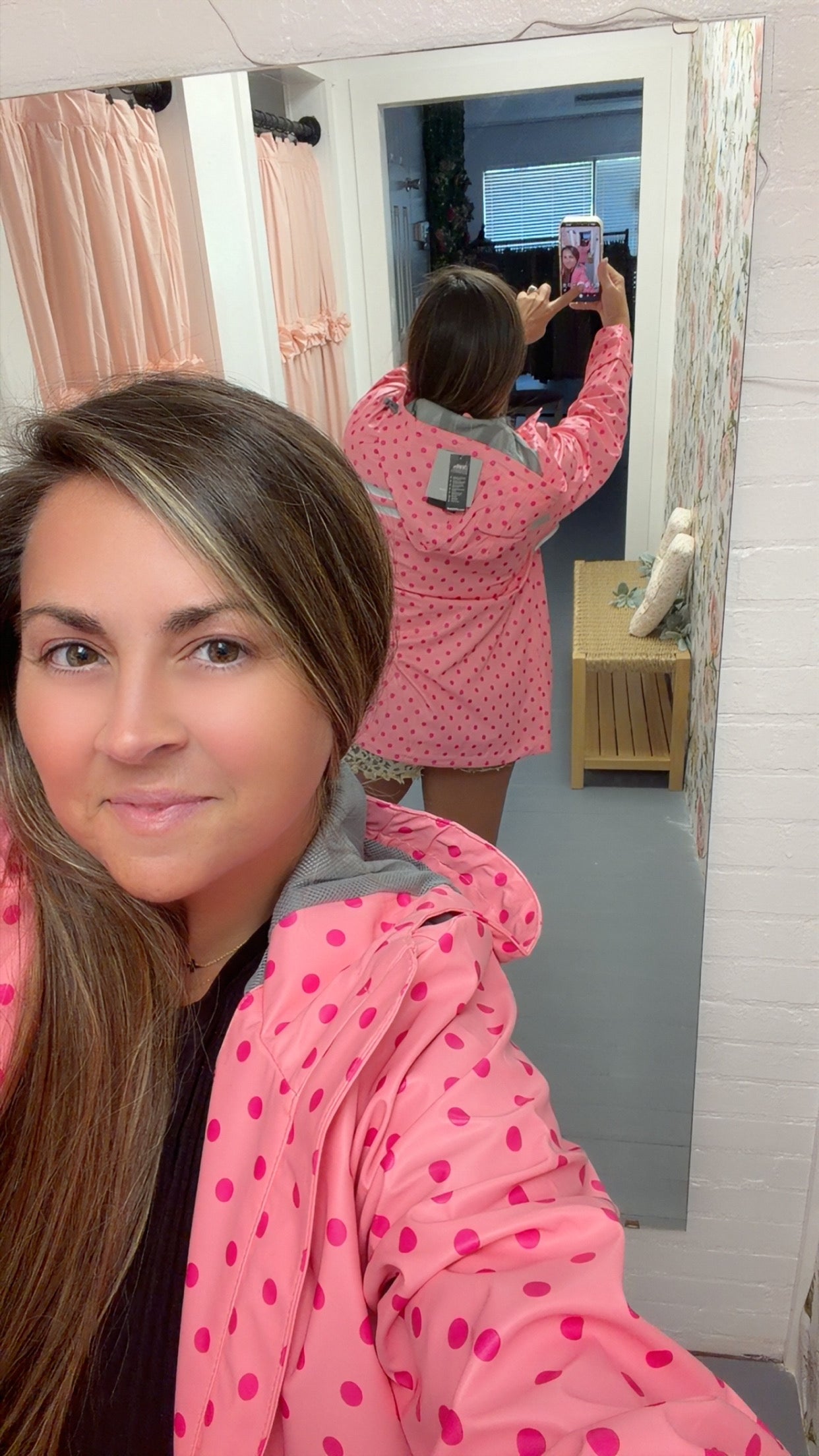 Polka Dot Cutie Pink/Hot Pink Lulu Mac Raincoat