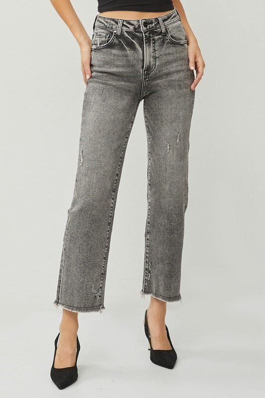 The Sweetheart Straight Jean (Acid Black)  Risen Brand