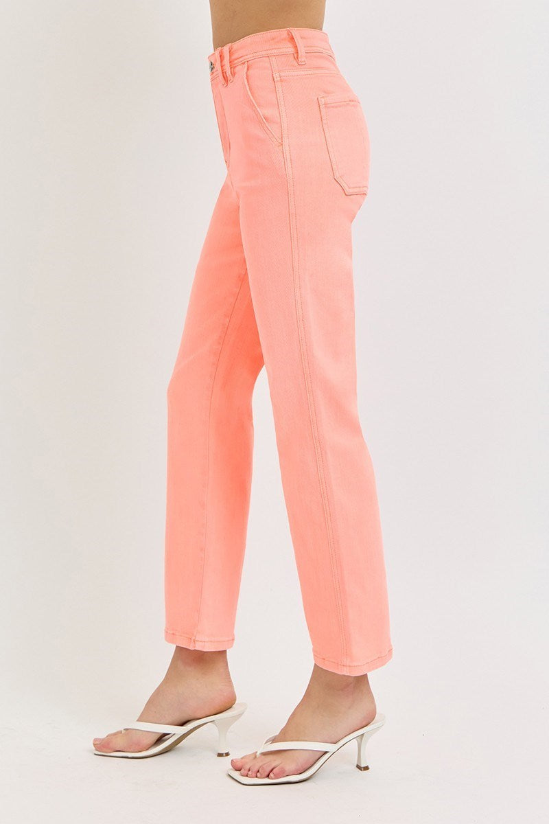The Dollhouse Denim High-Rise Crop Straight Jeans (Barbie) Risen Brand