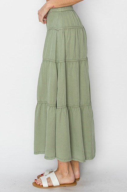 The Co. Tiered Skirt High-Rise Full Length Risen Brand