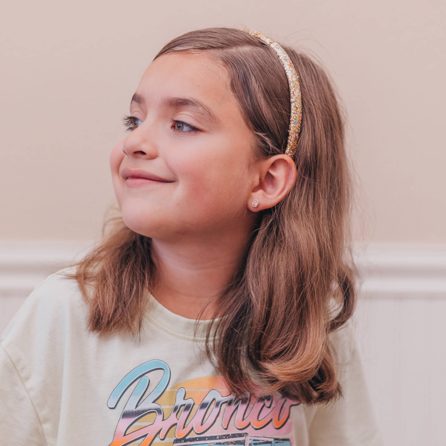 Glitter Headband - Thin Hairbands for Kids: Multi-Colored