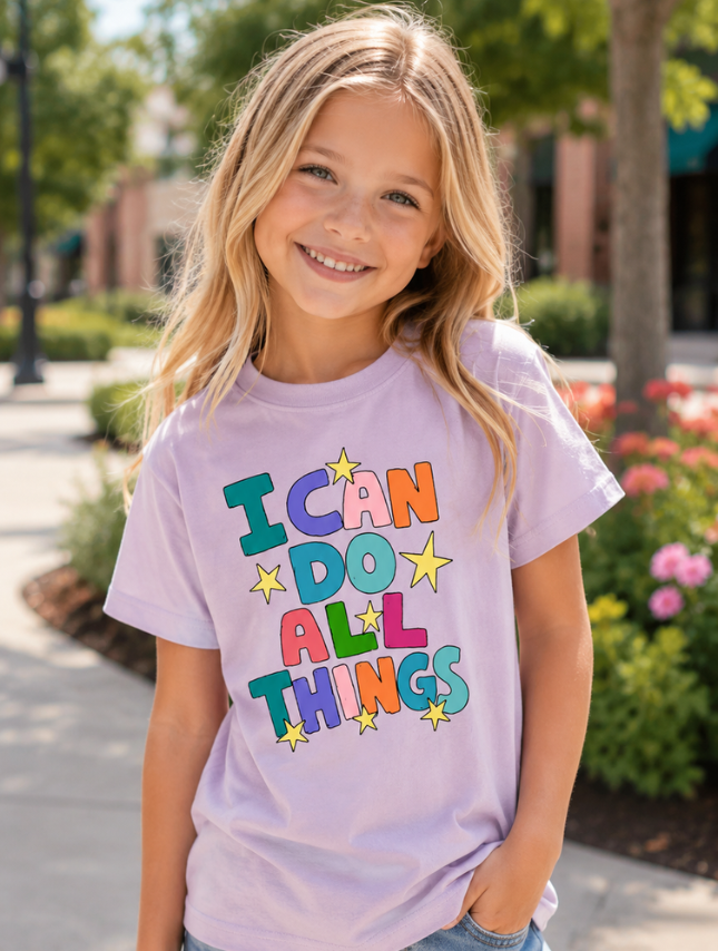 I Can Do All Things - Youth Tee Orchid