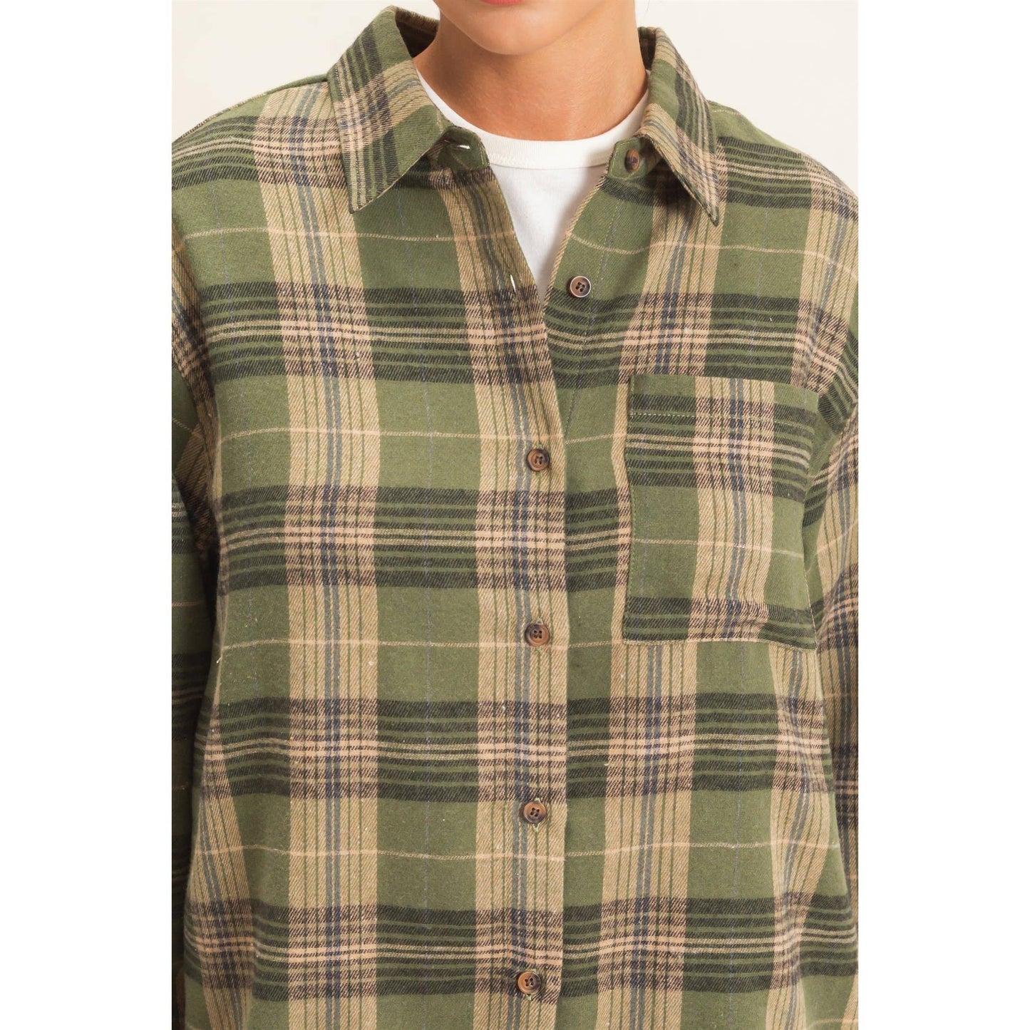 Falling For You Long Sleeve Plaid Button Up