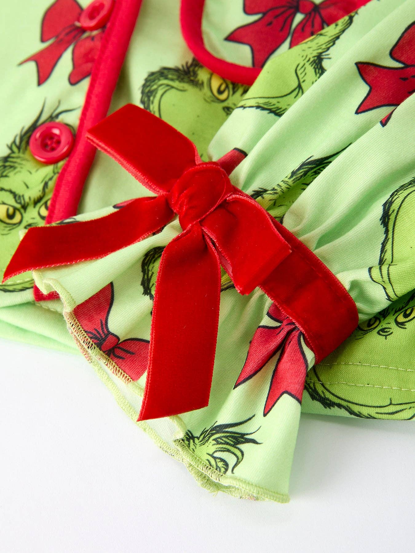 Resting Grinch Face Girls Pj Set