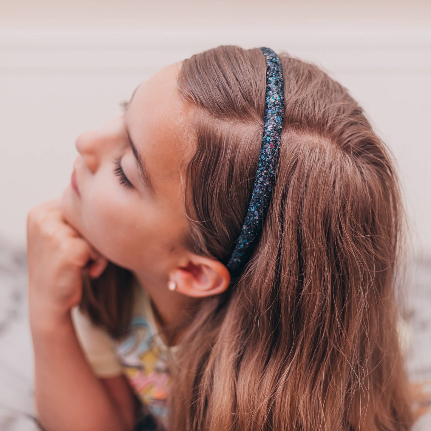 Glitter Headband - Thin Hairbands for Kids: Multi-Colored