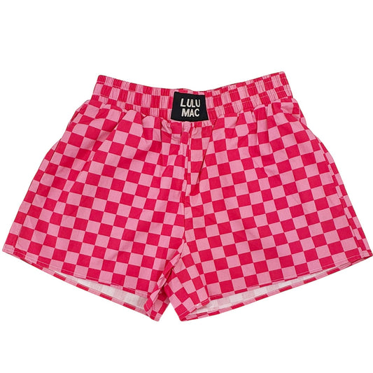 Lulu Mac BXCK-PINK/PINK CHECK BOXER SHORT