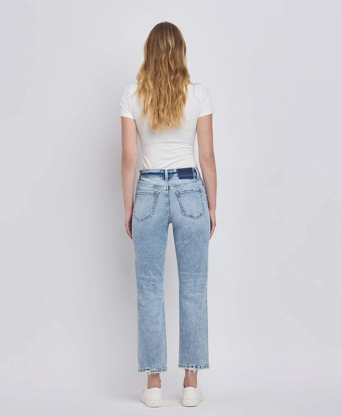 The Distressed Darling High Rise Straight Jean