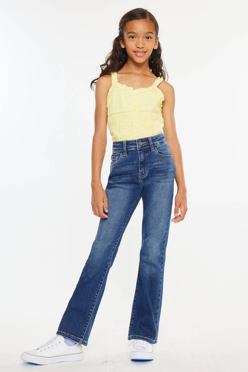 GIRL KIDS OPEN PACKS HIGH RISE BOOTCUT JEANS KANCAN BRAND