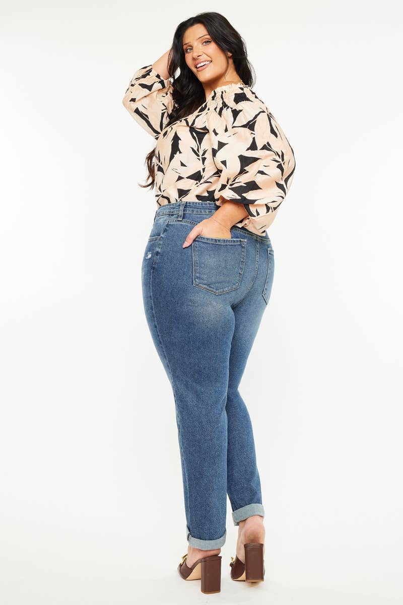 PLUS MID RISE SLIM BOYFRIEND KANCAN