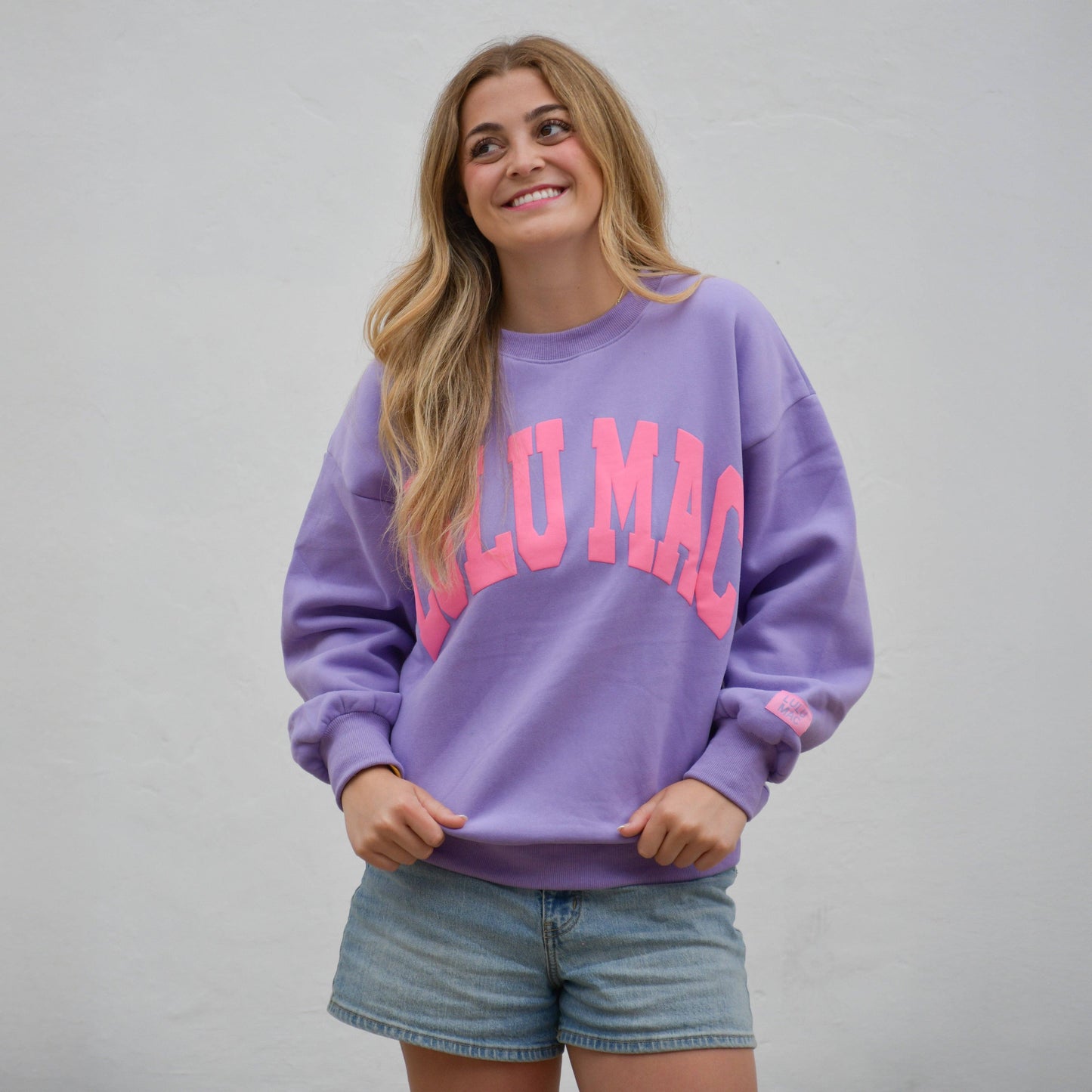 Lulu Mac Adult Sweatshirt Purple/Pink Puff