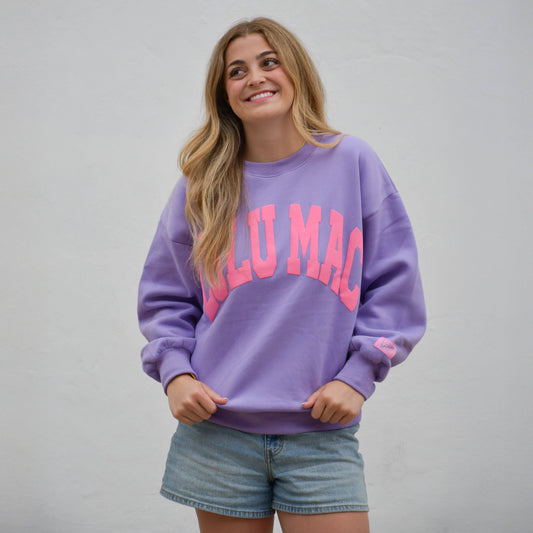 Lulu Mac Adult Sweatshirt Purple/Pink Puff