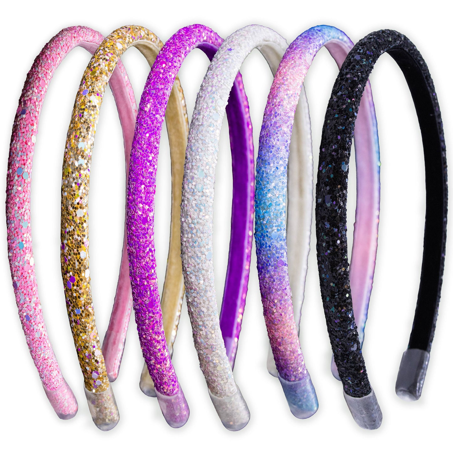 Glitter Headband - Thin Hairbands for Kids: Multi-Colored