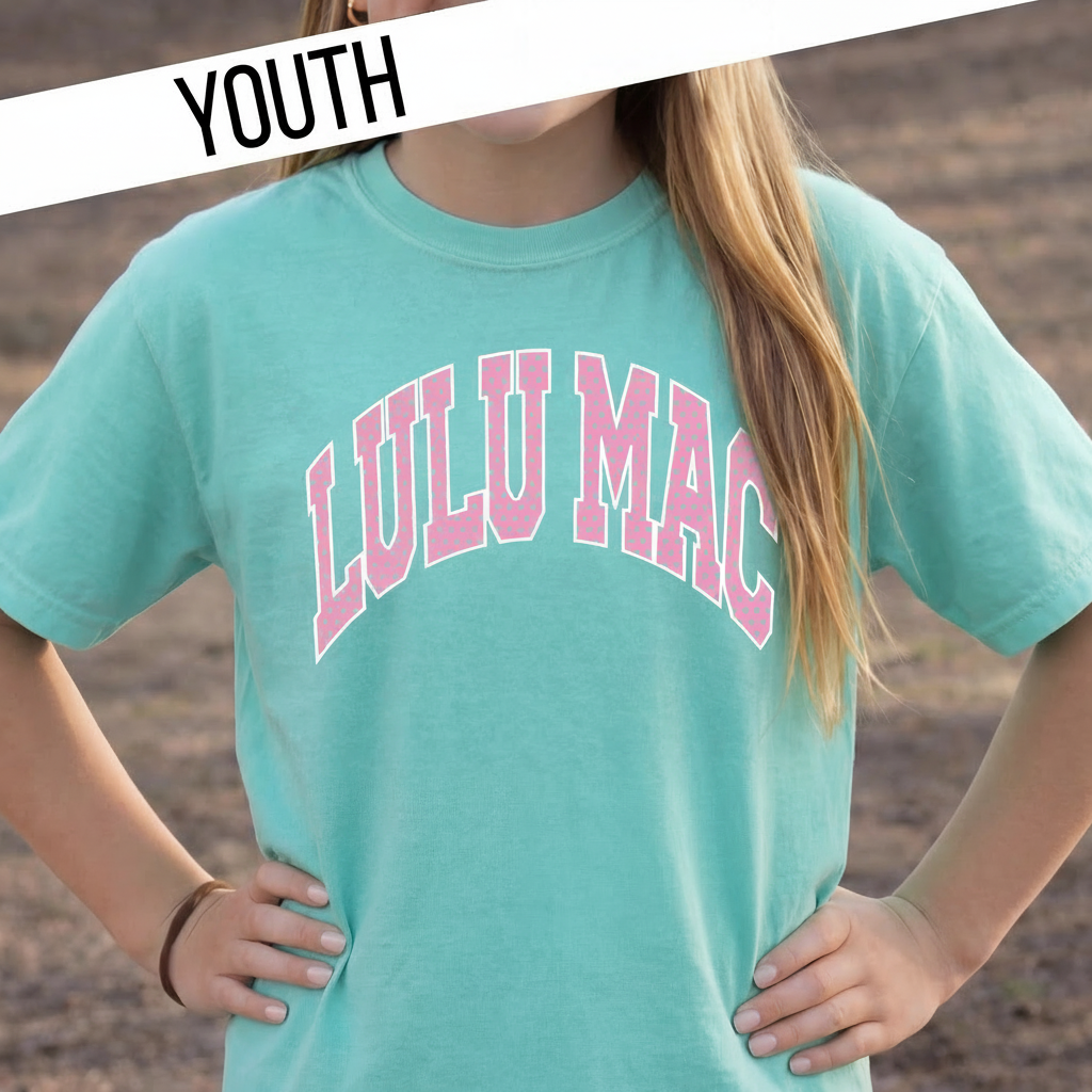Lulu Mac Dot Chalky Mint Youth & Adult Comfort Colors Tee: Chalky Mint