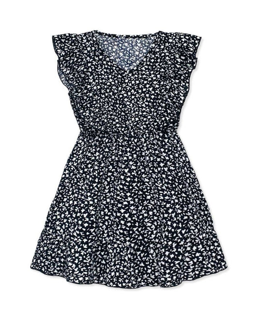 Girl's Dress w/ Ruffle Sleeves Black